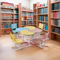 Ensemble de bureau et de chaise pour étudiants en plastique de style moderne, design durable et ergonomique pour les meubles scolaires et l'utilisation en classe
