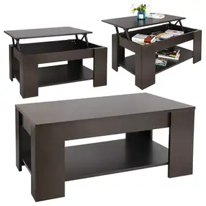 Design Table Black Living Room Furniture Home Wooden Luxury Lifting Top Foldable Center Coffee Table