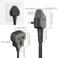 Cordon d'extension multiprise universel avec prise britannique BS1363 13A 250V, âme en cuivre pur 3G1.25mm² H05VV-F PVC 300/500V 3250W OEM/ODM