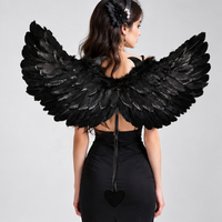 Ailes de plumes en gros, accessoires de costume de démon, ange, petit monstre pour Halloween, fête, cosplay, performance scénique, décoration