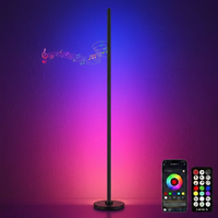 Lámpara de Pie de Esquina LED RGB IC con Control Remoto por Aplicación Inteligente, Sincronización con Música, Luz Ambiental para Sala de Juegos, Directo de Fábrica
