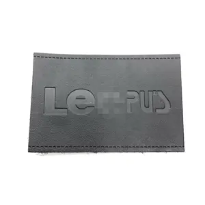 Factory supplier custom logo debossed denim genuine leather label patches for jeans