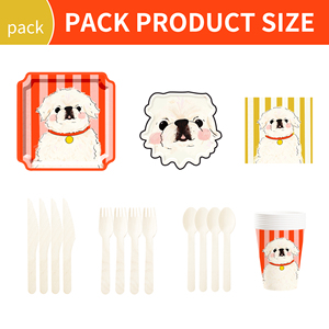 Juego de Vajilla para Fiesta de Perros DAMAI, Vajilla para Cumpleaños Infantiles, Incluye Platos de Papel, Servilletas, Manteles y Vasos para 8 Personas - Product Image 5