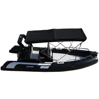 Bateau pneumatique de pêche Zhenbo 18 pieds Patrol RIB 540, yacht de luxe, coque en fibre de verre à fond en V profond, Hypalon PVC, avec pont solaire pour plongeur