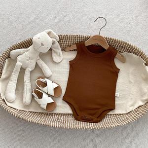 Conjunto de <span class=keywords><strong>Chaleco</strong></span> y Mono para Bebé, Primavera 2025, Pana de Algodón, Estilo Coreano, Color Sólido, para Recién Nacidos - Product Image 6