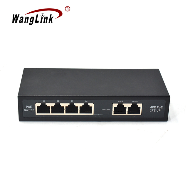 Mini Passive PoE Switch 4 Port Fast Ethernet Unmanaged Network Switch with Uplink RJ45 for CCTV AP