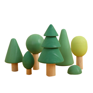Giocattoli in Legno Personalizzati Ecologici Non Tossici Unisex Colorati a Forma di Alberi Decorazione per Cameretta 8 Pezzi Montessori Educazione Cognitiva Precoce - Product Image 2