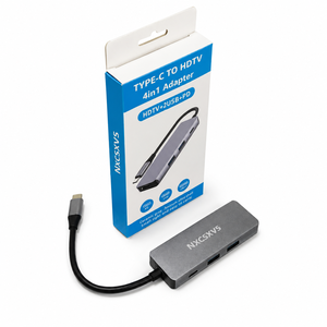 Hub USB-C 3.0 4 ports Nxcsxvs ultra-fin en alliage d'aluminium compatible avec les ordinateurs portables <span class=keywords><strong>MacBoo</strong></span> Pro 2022/2021/2020/2019 et les téléphones Phone 15, tout neuf - Product Image 1