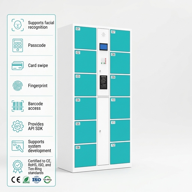 Electronic Smart Parcel Delivery Locker 24 Hour Service Steel Package Storage Locker System Support Payment Luggage Locker