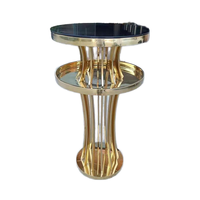 Table de bar à cocktails en acier inoxydable doré de haute qualité, design moderne pour hôtel, centre commercial, ferme, événements en plein air