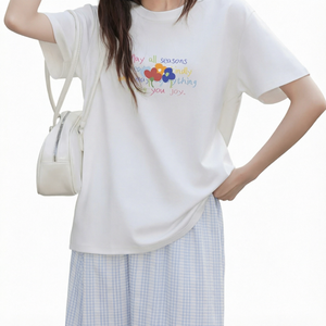 <b>Women</b> Summer <b>Loose</b> T <b>Shirt</b> Short Sleeve Printed Tee Casual Base Layer - Product Image 1