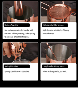 Outils de <span class=keywords><strong>barman</strong></span> personnalisés Shaker cuivré 14 pièces <span class=keywords><strong>Kit</strong></span> d'outils de bar pour <span class=keywords><strong>barman</strong></span> avec support en bambou ensemble de shaker à <span class=keywords><strong>cocktail</strong></span> - Product Image 4