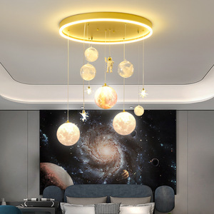 Nuovo sistema solare moderno creativo <span class=keywords><strong>bambina</strong></span> camera <span class=keywords><strong>lampada</strong></span> da soffitto famosa astronauta camera da letto lampadario con sorgente luminosa a LED - Product Image 2