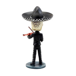 Estatua de Resina Pintada a Mano del Día de los Muertos, Decoración Mexicana, Esqueleto Bobblehead Tocando la Guitarra, Figura Personalizada - Product Image 3