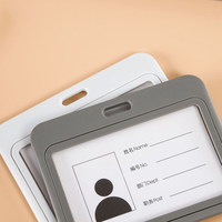 Porte-carte d'identité multicolore, étui rigide pour badge avec cordon, transparent double face, logo personnalisé en gros