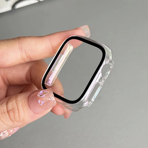 Cubierta de cristal de moda para <span class=keywords><strong>Apple</strong></span> <span class=keywords><strong>Watch</strong></span> Case 45mm 46mm 44mm 40mm 42mm Protector de pantalla de parachoques para IWatch Serie 10 9 8 7 6 Accesorios - Product Image 3