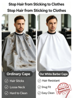 Cape de Barbier Professionnelle Blanche en Gros, Imperméable avec Logo Personnalisé, pour Salon de Coiffure, Fourniture en Gros
