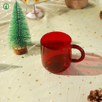 Ensemble de verres en verre coloré pour cadeau de Noël, verres en verre borosilicate coloré, emballage et logo personnalisés, verres à boire mignons