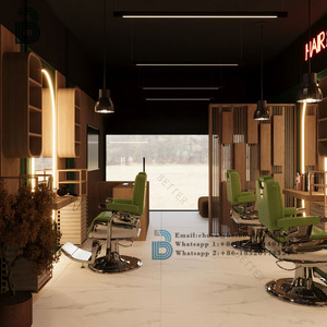 แผงกระจกเฟอร์นิเจอร์สำหรับร้านตัดผมร้านทำผมพร้อมไฟ LED สำหรับตกแต่งร้านเสริมสวย - Product Image 4