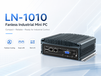 Computadora Compacta Sin Ventilador, Doble LAN, 2 COM, USB, HD, VGA, para Gabinetes de Control, Compatible con Windows y Linux, Computadora Industrial