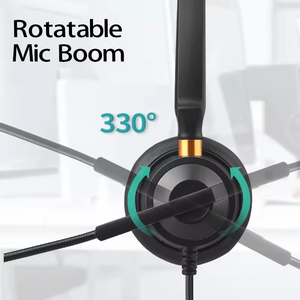 Casque de centre d'appels TalkVioce pour bureau professionnel avec connecteurs DC3.5 vers USB ou TYPE-C et réduction de bruit ENC - Product Image 3