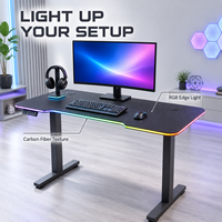 Bureau debout électrique réglable en hauteur AOR, station de travail gaming professionnelle à moteur unique, 3 mémoires anti-collision E0, vente en gros usine