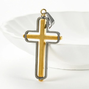 Collier pendentif croix creuse en acier inoxydable pour hommes et femmes, chaîne religieuse unique, pendentifs, accessoires de fabrication de bijoux DIY - Product Image 1