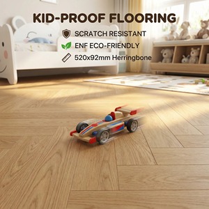 <span class=keywords><strong>Parquet</strong></span> en chêne russe multicouche anti-rayures à chevrons, dimensions 520x95x14/1.2mm, idéal pour les chambres d'enfants - Product Image 1