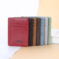 Baellerry Dompet Kulit Ultra Minimalis Pria, Dompet Inspirasi Mewah Universal Pemegang Kartu Ramping