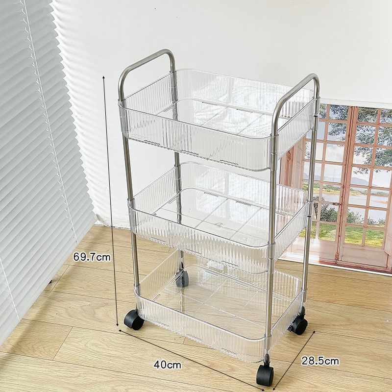 Transparent white three-layer four-wheel