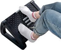 Repose-pieds ergonomique réglable en hauteur sur 6 niveaux avec rouleau de massage pour les pieds, repose-pieds pour chaise (noir)