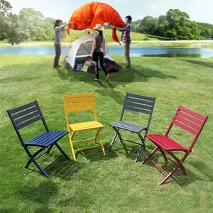 power coated aluminum folding chairs family outdoor dining table and chair party chair supplier