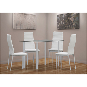Malaysia 2026 Malaga Metal <b>Glass</b> Modern Non-Foldable Dining <b>Tables</b> <b>and</b> <b>Chairs</b> Set - Product Image 1