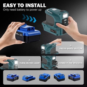 Inversor de Corriente Portátil de 220W, Adaptador de CC <span class=keywords><strong>24V</strong></span> a CA 110V/220V para Batería Kobalt de <span class=keywords><strong>24V</strong></span> con USB, Tipo-C, Tomacorriente CA y Luz LED - Product Image 6