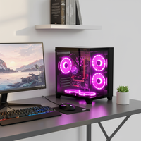 Casing Komputer Gaming Harga Terjangkau Dengan Kaca Temper, Mid Tower PC Transparan, Casing PC Gaming Hitam, Casing PC ATX