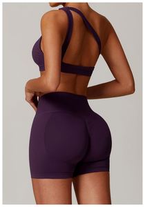 Soutien-gorge <span class=keywords><strong>de</strong></span> yoga asymétrique sexy pour femme, léger, à séchage rapide, respirant, antichoc, avec logo frontal - Product Image 2
