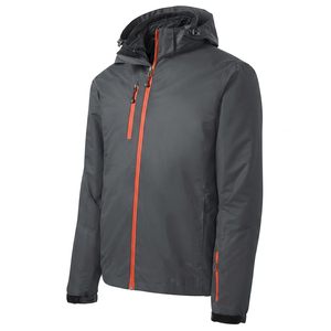 Men's Hooded Windbreaker <b>Jacket</b> <b>Fleece</b> <b>Lining</b> Zipper Closure Casual Outdoor Winter Coat Black - Product Image 1