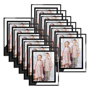 Cadre photo en verre doré avec support réglable pour affichage portrait et paysage, en acier inoxydable, logo personnalisé, compatible avec diverses photos - Product Image 1