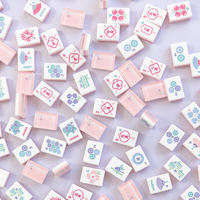 Mahjong américain de luxe moderne en acrylique triple couche rose cristal, portable pour camping, fêtes et divertissement