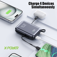 Batterie externe portable 20000mAh avec câbles intégrés, charge rapide PD22.5W, affichage LED de la puissance, PD26-20000