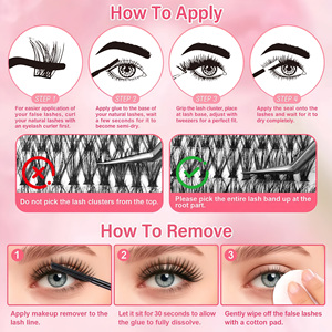 Handmade Waterproof Wispy Synthetic Hair Mega <strong>Volume</strong> 10D-200D 32-Rows <strong>Lash</strong> Book Clusters Individual <strong>Lashes</strong> Kit for DIY Home - Product Image 4