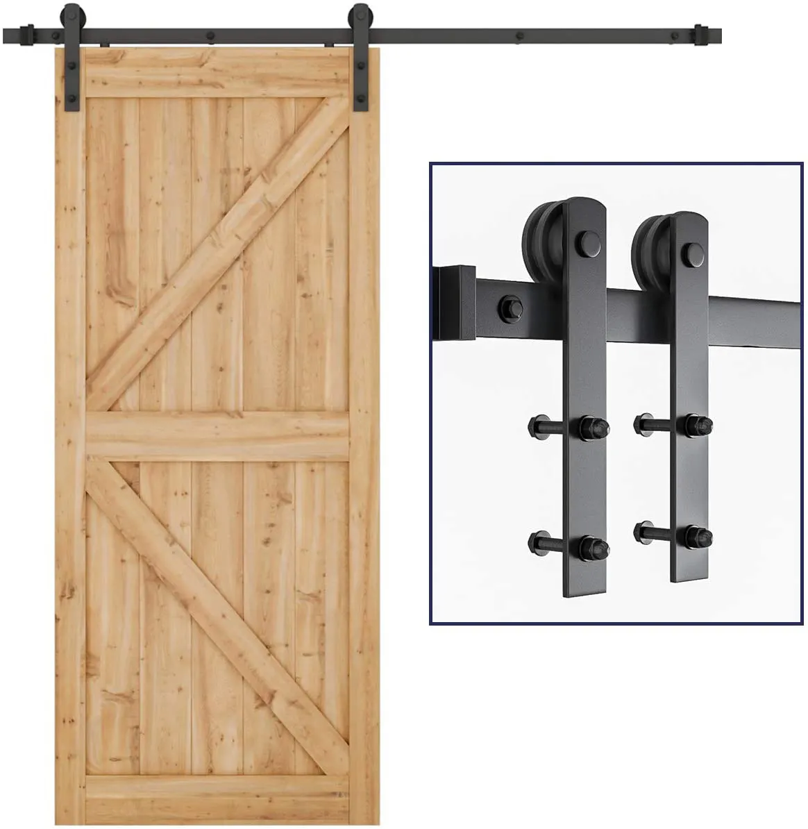 WEKIS Heavy Duty Modern Interior Sturdy Barn Doors Sistemas de Hardware Rail Hanging Slide Única Pista Portas Deslizantes Kits de Hardware