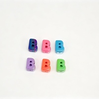 Lettres acryliques brillantes colorées à gros trous avec perles, lettres anglaises, perles effet nacré, accessoires DIY pour bracelets, colliers et porte-clés