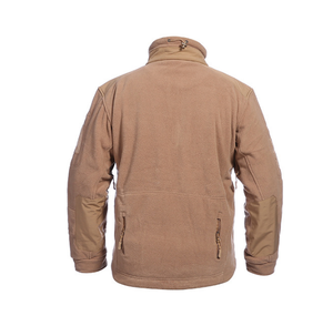 Veste tactique en polaire pour homme HBJ03 Desert Brown avec plusieurs poches et patchs à crochets pour badges - Product Image 2