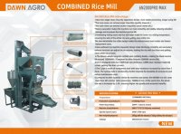 Moulin à riz commercial DAWN AGRO 6N2000 PRO MAX 1000 kg grande capacité avec moteur électrique 380V et séparateur de pierres à tamis vibrant