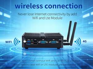 Mini PC Industrial con Procesador N100 hasta 3.4GHz, Doble LAN, 2 COM, RS485, Doble HD, 1DP, Pantalla Triple, Señalización Digital, Carcasa de Aluminio - Product Image 3