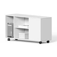 Meuble d'appoint moderne en bois à panneaux bas, avec compartiment ouvert et porte coulissante, pour bureau, entrepôt, école, maison, hôtel (assemblé)