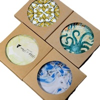 Boîte d'emballage en papier kraft de différentes tailles pour sous-verres en céramique ronds, carrés et hexagonaux, pour sous-verres vierges à sublimation