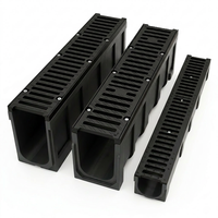 Caniveau de drainage en béton polymère haute résistance avec grille en fonte ductile renforcée D400 pour barrière de péage autoroutier