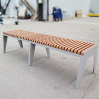 Vente en gros d'usine de bancs de ville banc de parc en bois contemporain banc long d'extérieur en bois et en métal